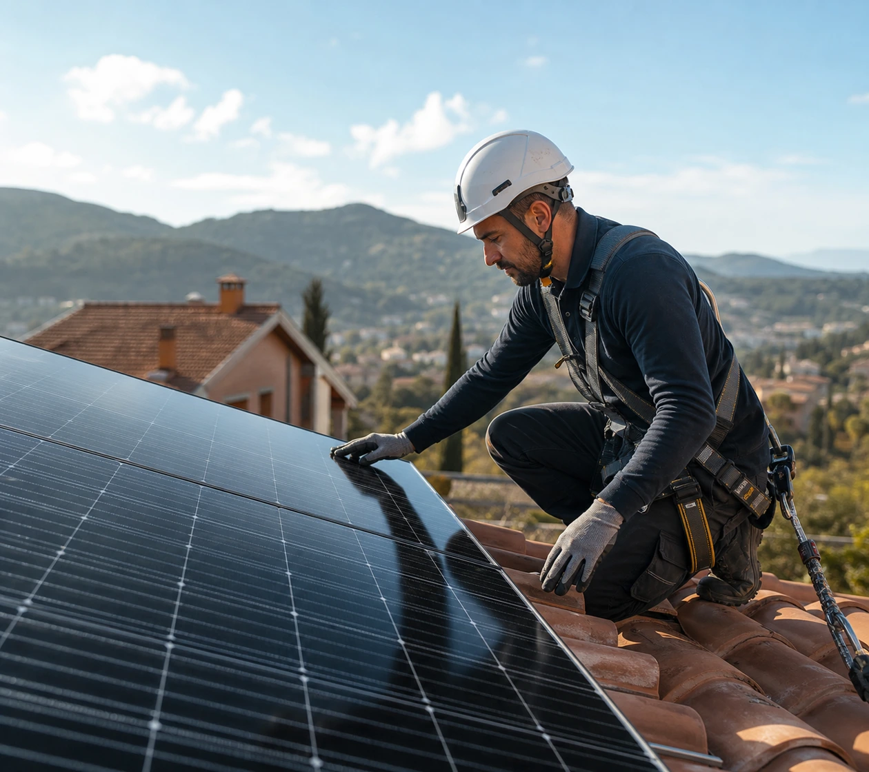 Installatore su tetto fotovoltaico